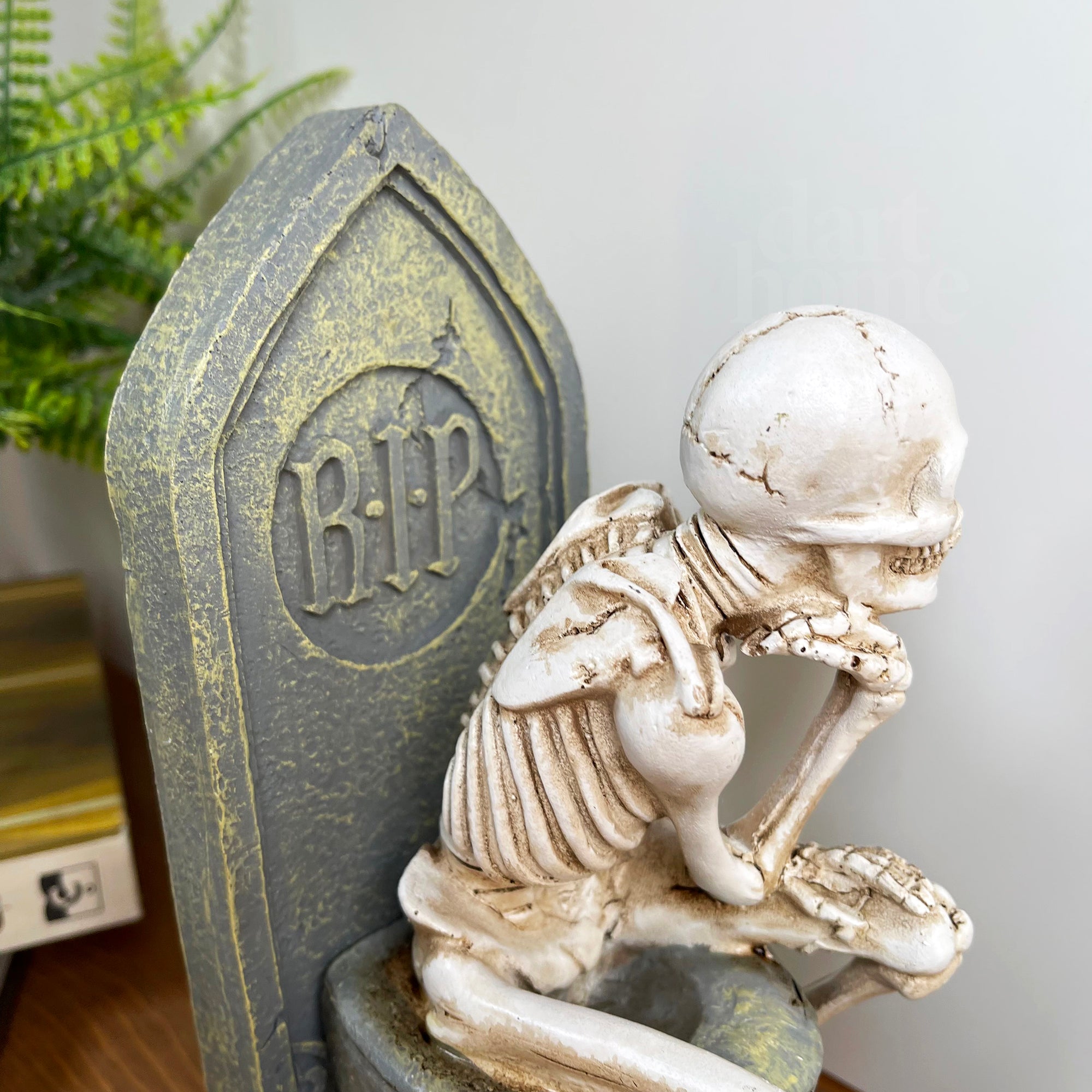 Skeleton On The Toilet Ornament