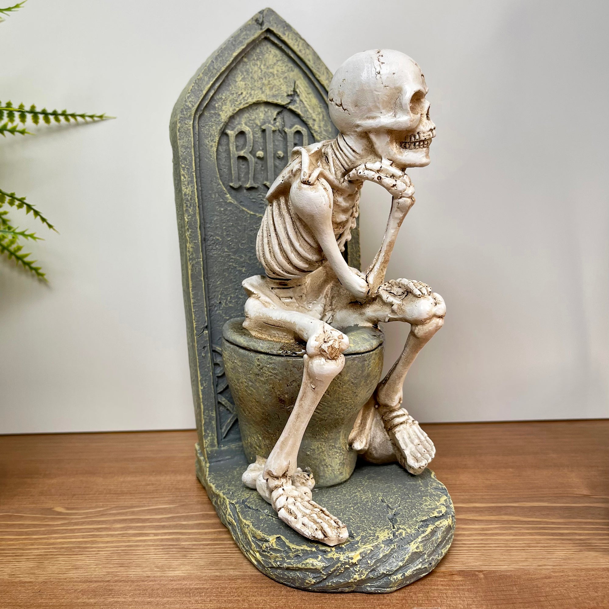 Skeleton On The Toilet Ornament