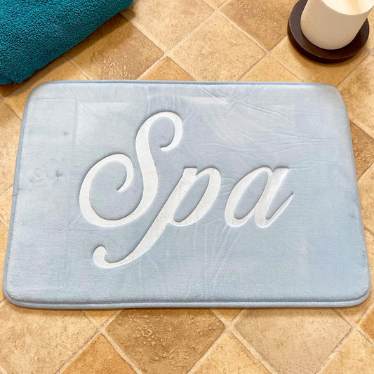 Blue 'Spa' Memory Foam Bath Mat