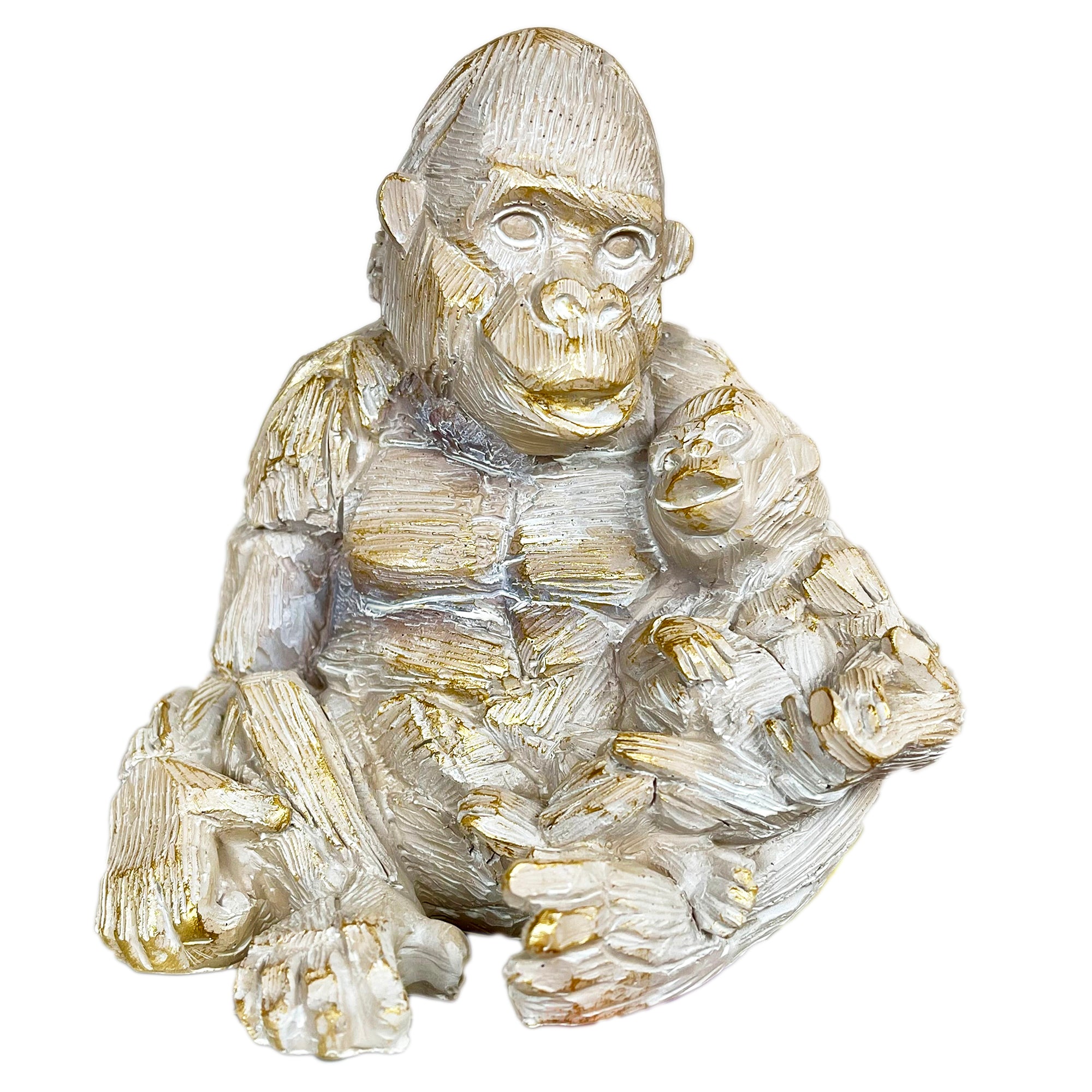 Driftwood Gorilla & Baby Ornament