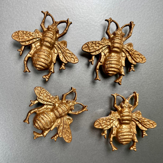 Golden Bumble Bee Fridge Magnets Set Of 4