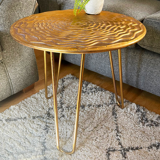 Gold Wave Side Table