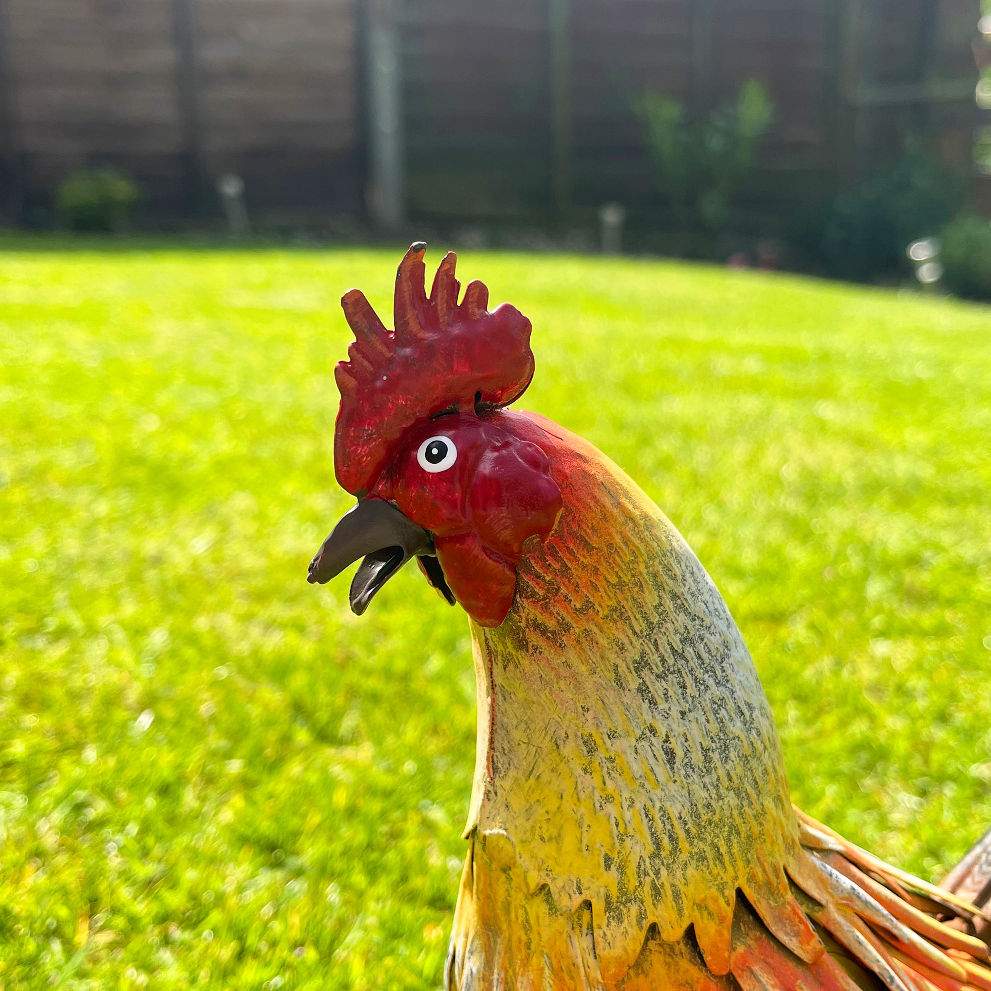 Metal Rooster Garden Ornament 26cm