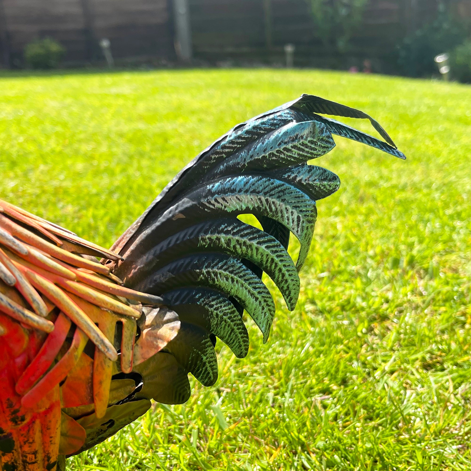 Metal Rooster Garden Ornament 26cm