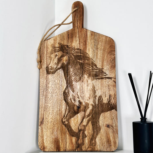 Large Etched Horse Chopping Board