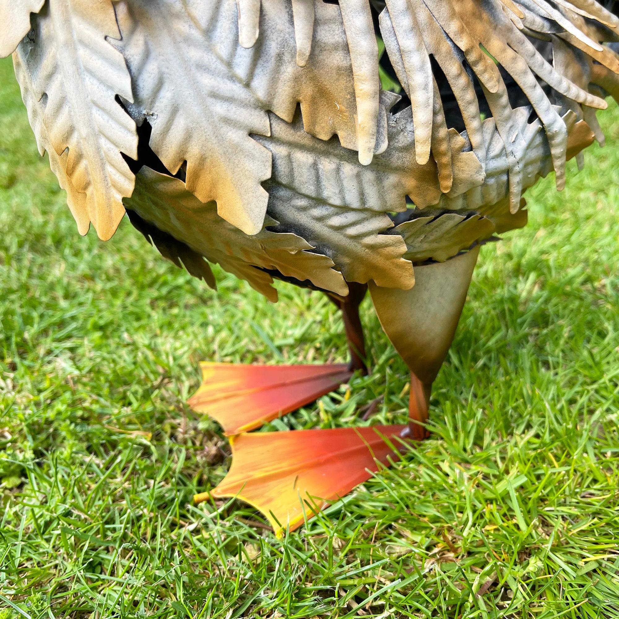 White Metal Goose Garden Ornament