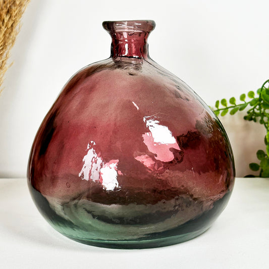 Recycled Glass Pink Bubble Vase