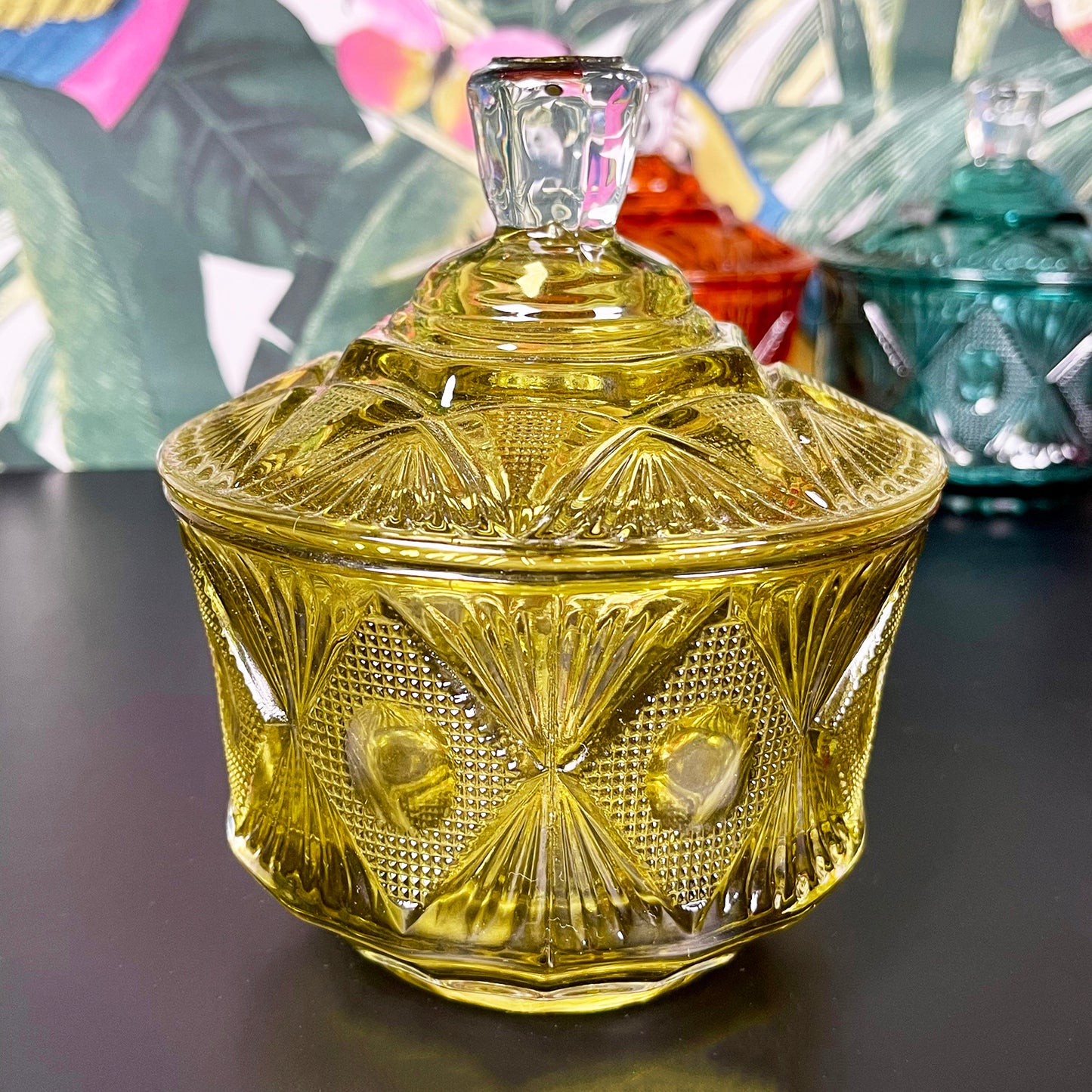 Eclectic Jewelled Glass Trinket Pots