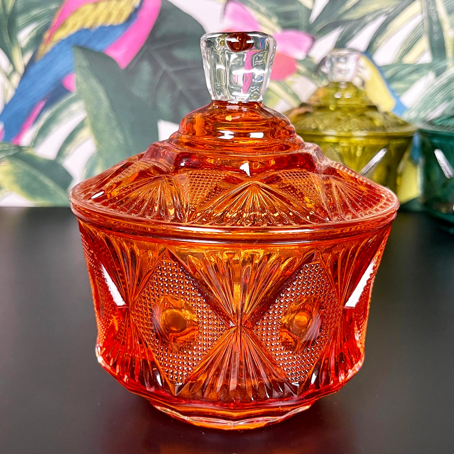 Eclectic Jewelled Glass Trinket Pots