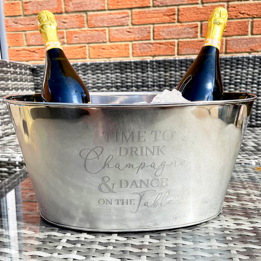 Large Time To Drink Champagne Bucket