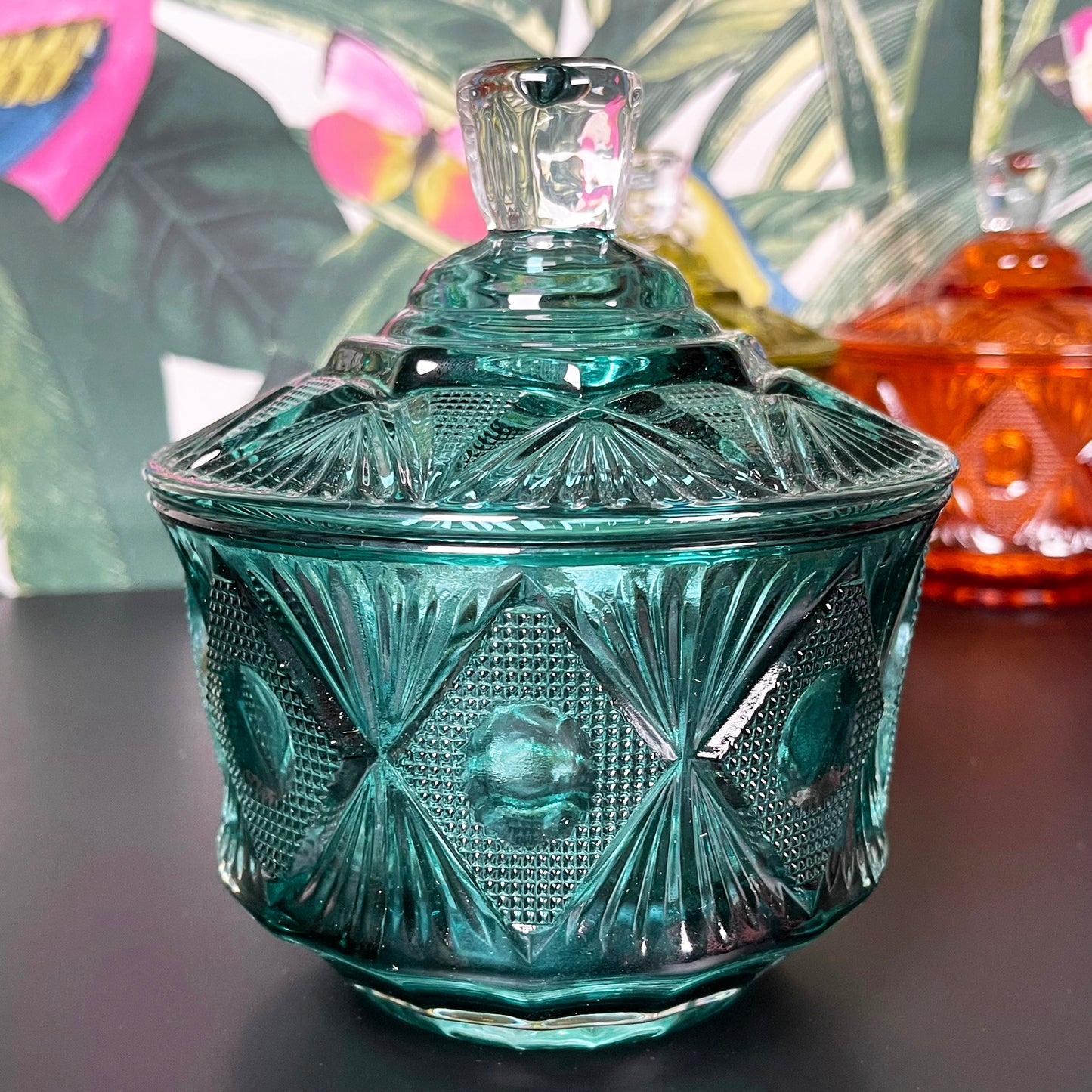 Eclectic Jewelled Glass Trinket Pots