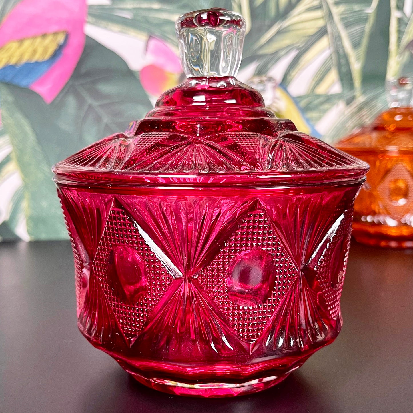 Eclectic Jewelled Glass Trinket Pots