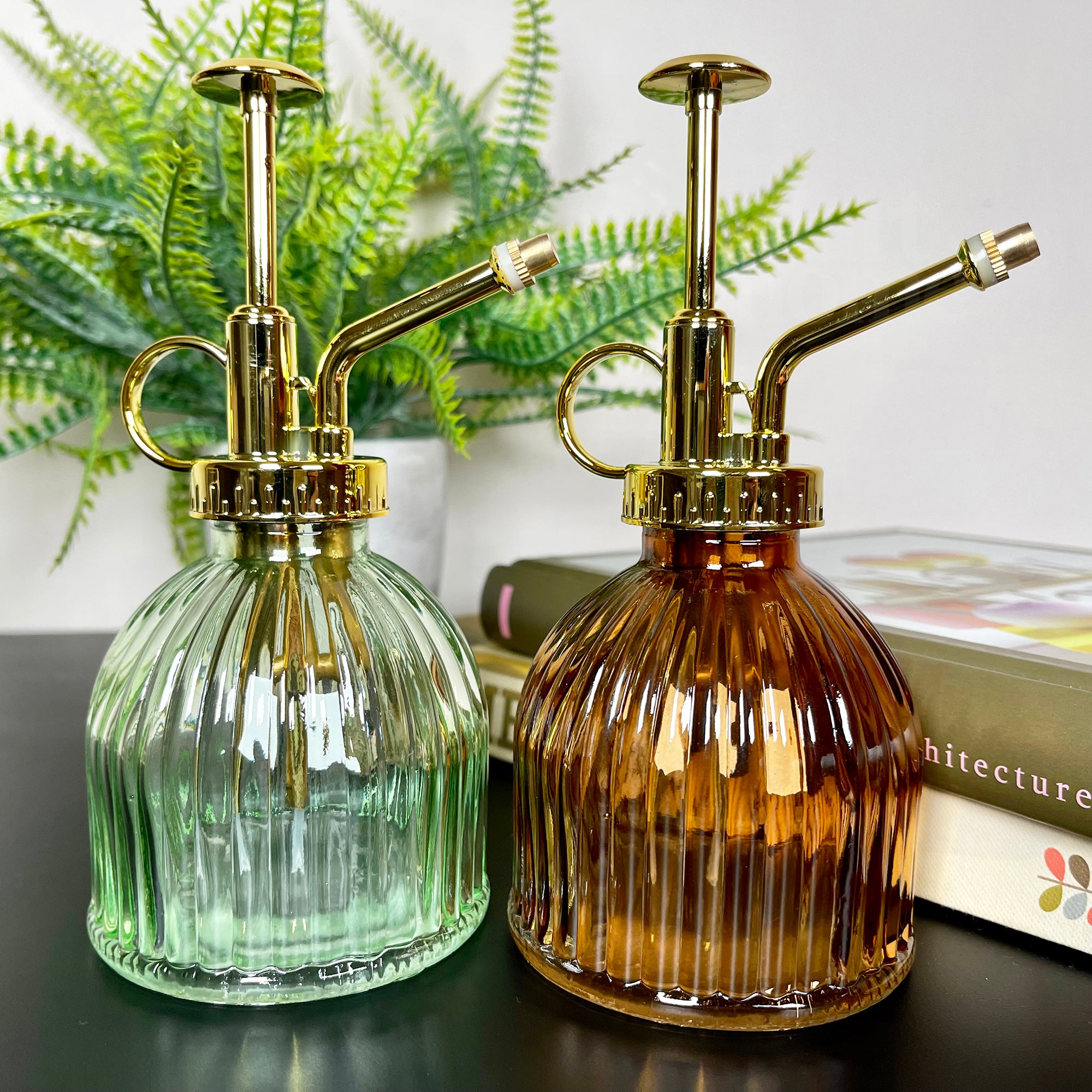 Autumnal Ribbed Glass Plant Mister 200ml