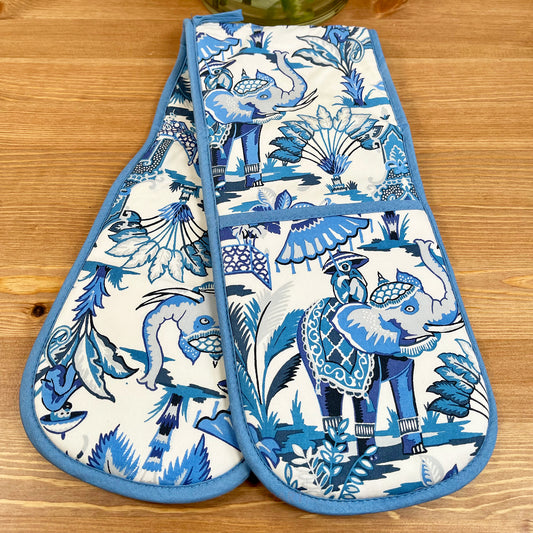 Ulster Weavers India Blue Double Oven Glove