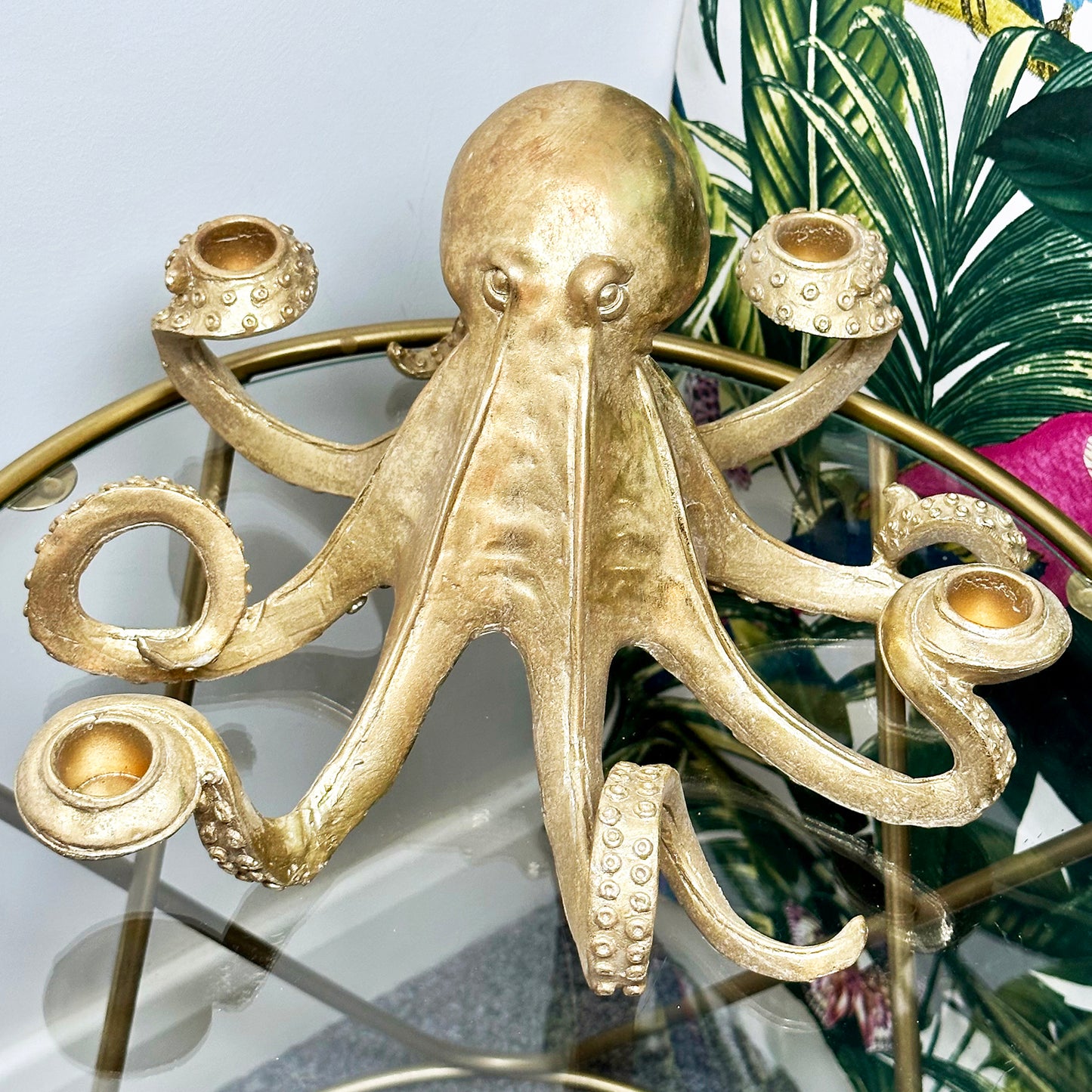 Gold Ollie Octopus Candlestick Holder