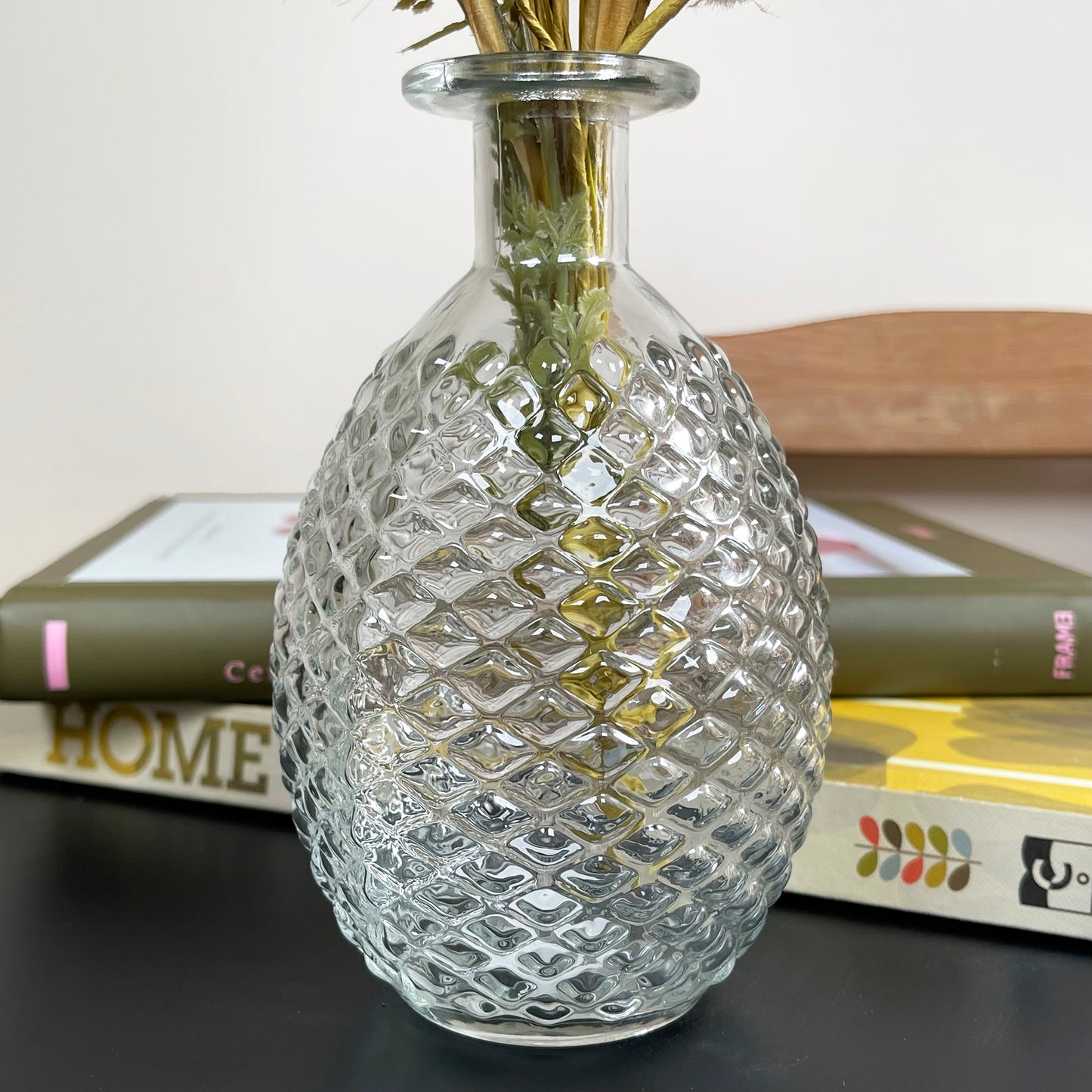 Set Of 2 Large Clear Glass Vases - Round