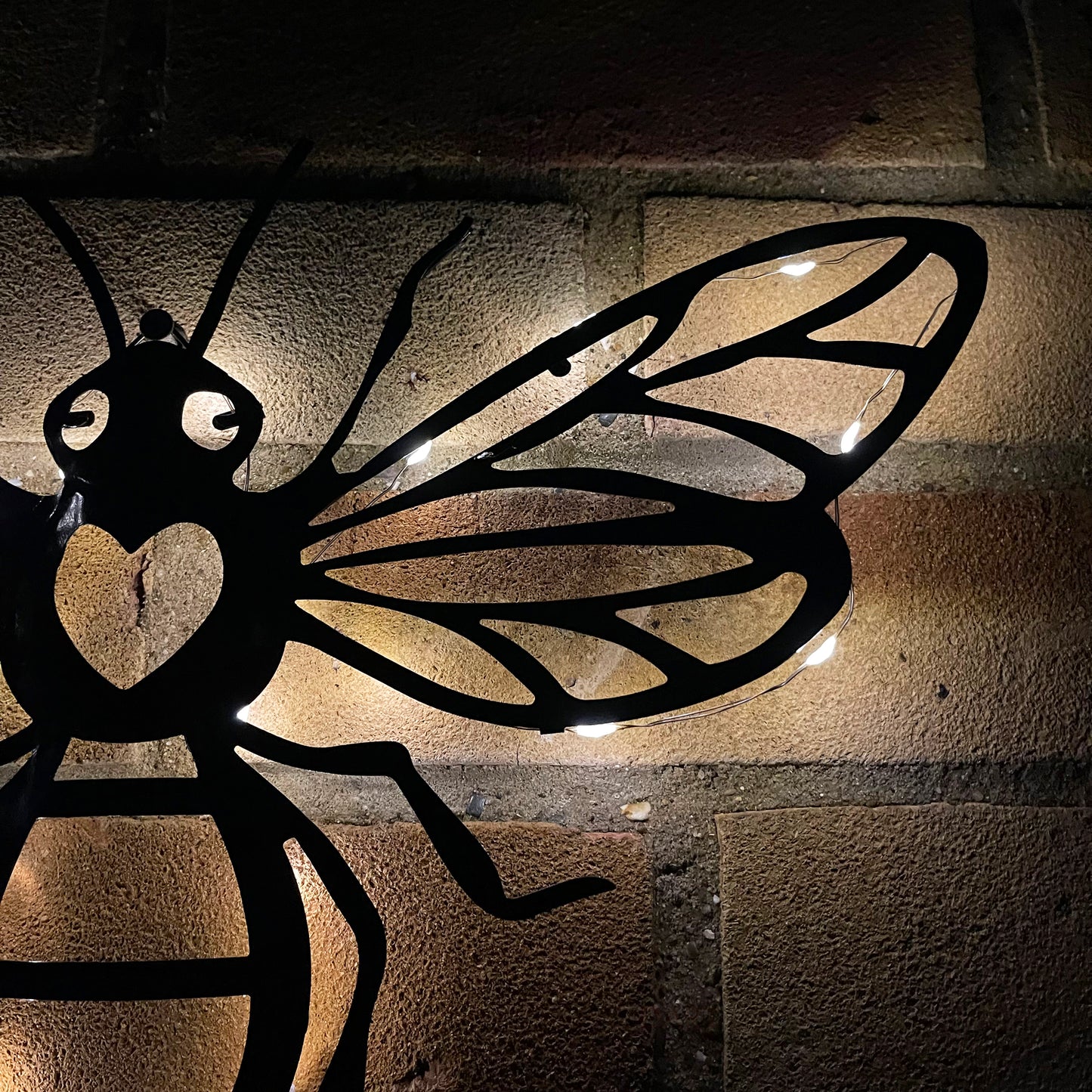 Metal Honey Bee Solar Wall Art