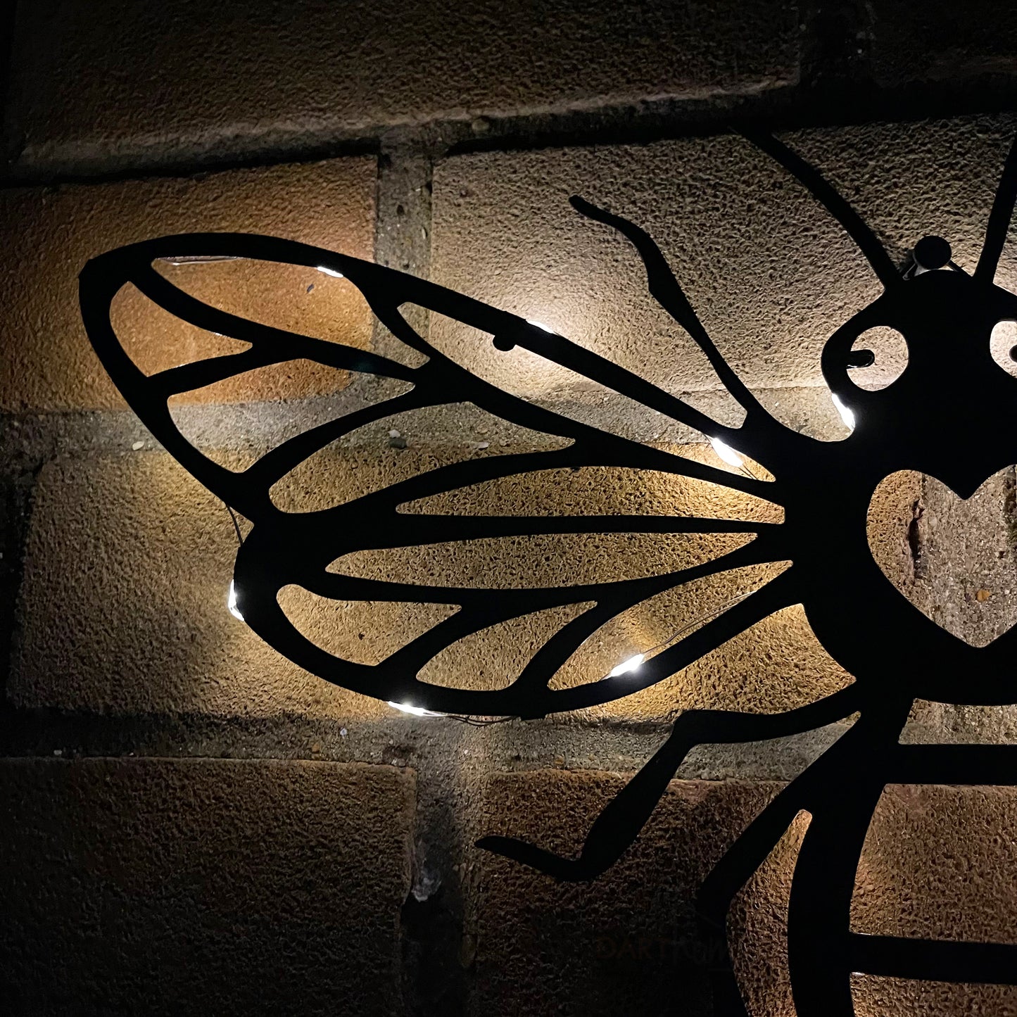 Metal Honey Bee Solar Wall Art