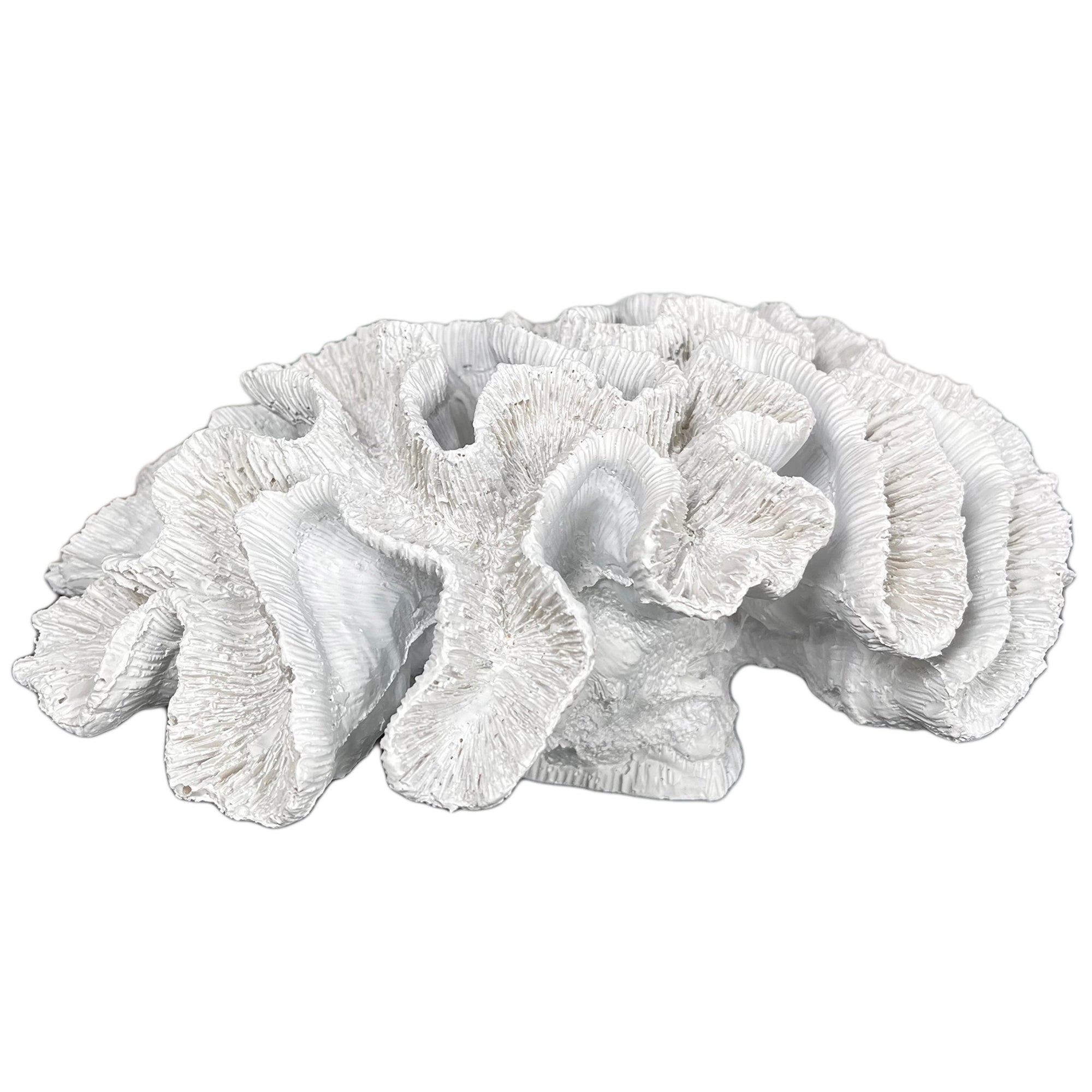 Weiße Katzenpfoten-Korallenskulptur aus Kunstharz