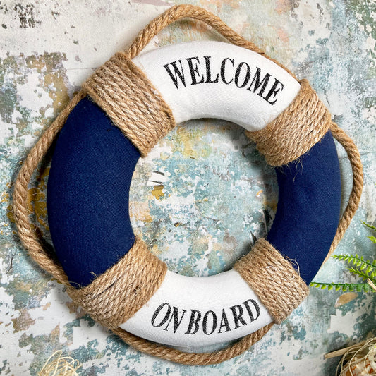 Welcome On Board Life Ring Wall Decoration