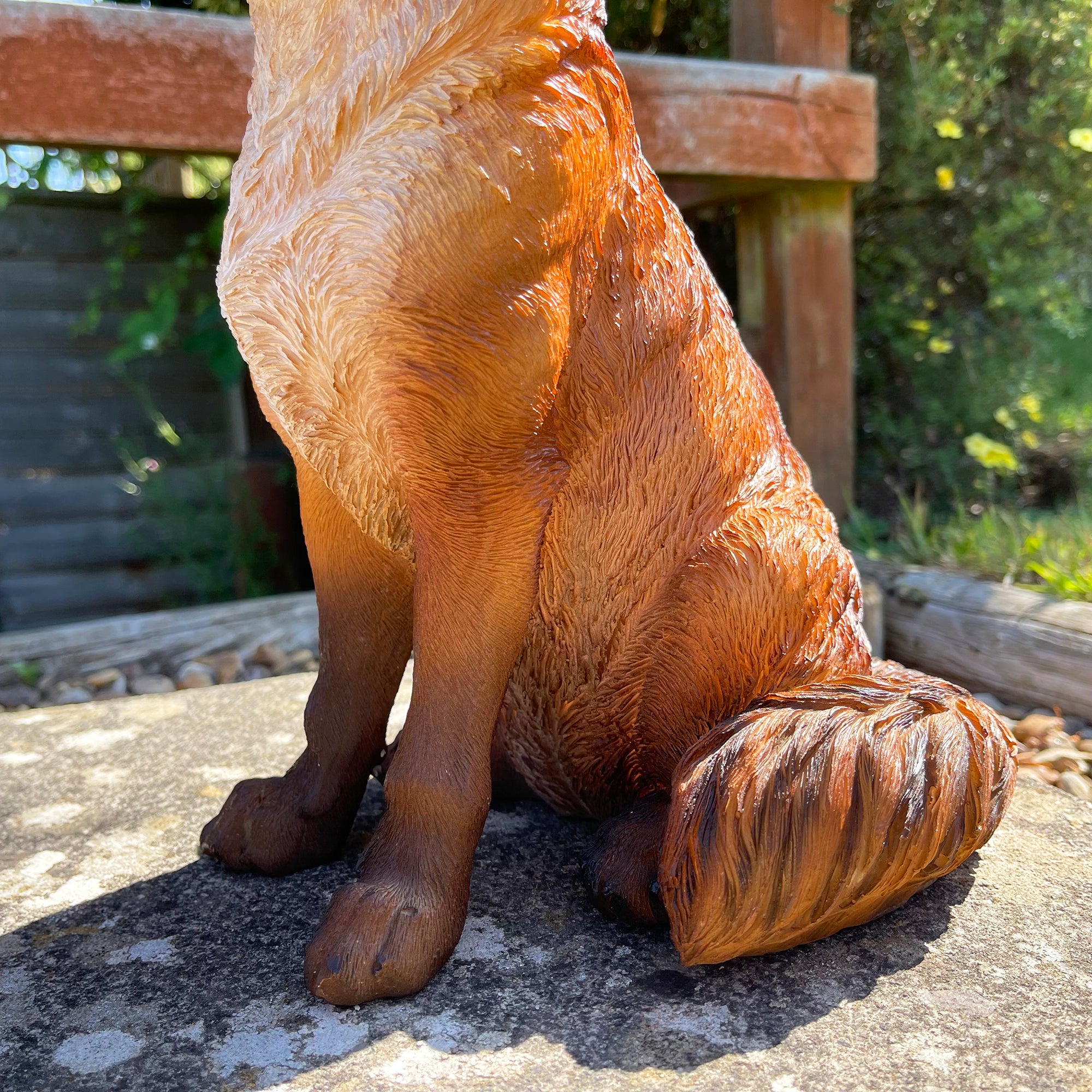 Sitting Howling Fox Garden Ornament