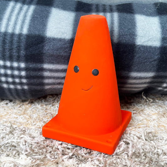 Latex Traffic Cone Squeaky Dog Toy