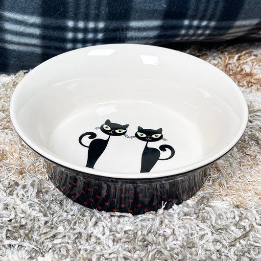 Ceramic Polka Dot Cat Bowl
