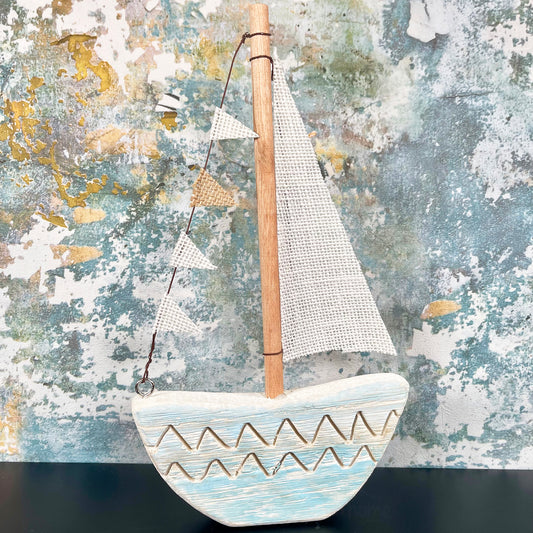 Wooden Yacht Ornament