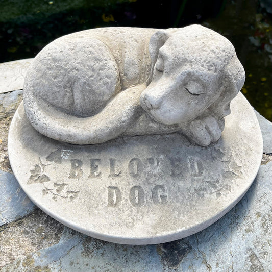 Stone Beloved Dog Memorial Ornament