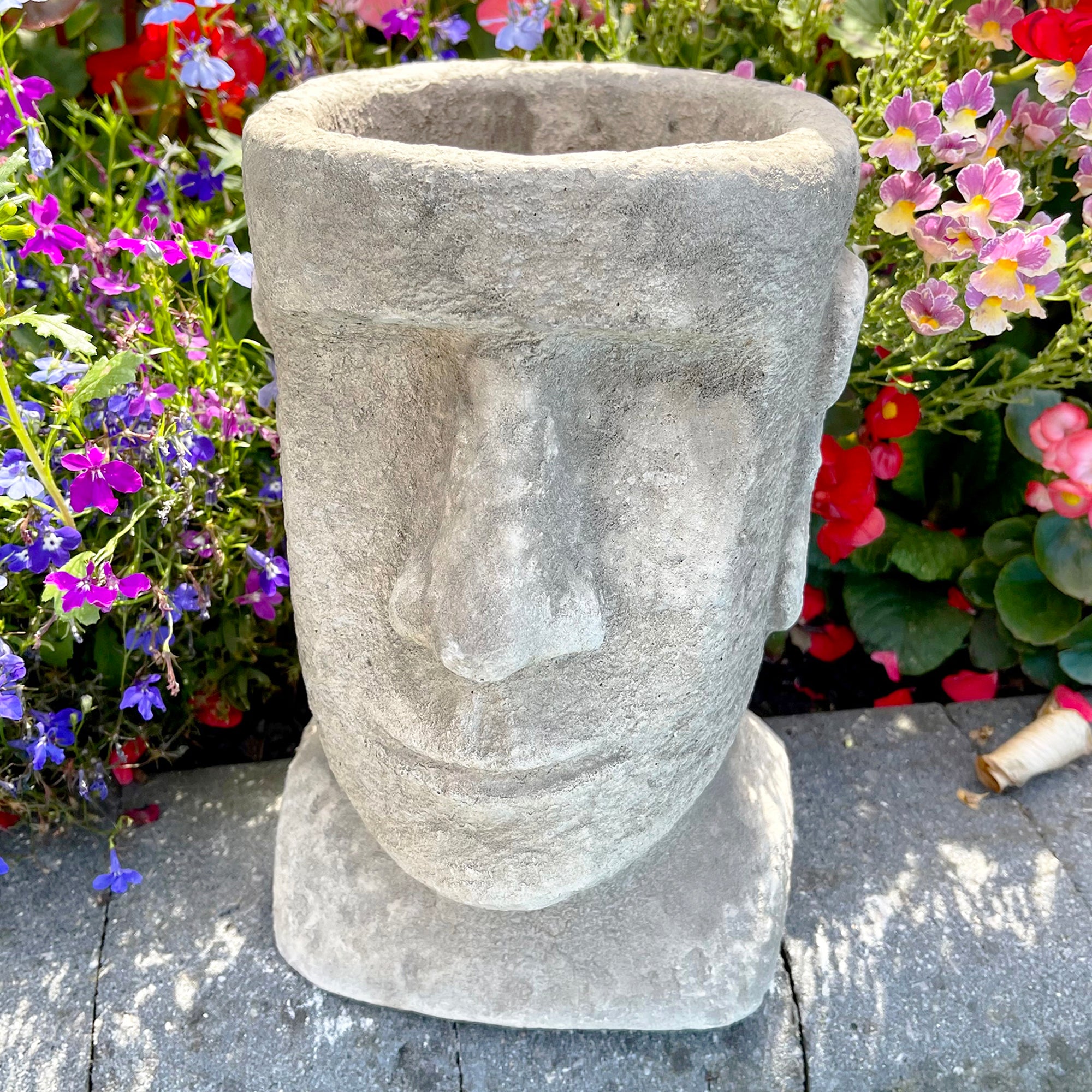 easter island head plant pot Darthome Stone Easter Island Head Planter