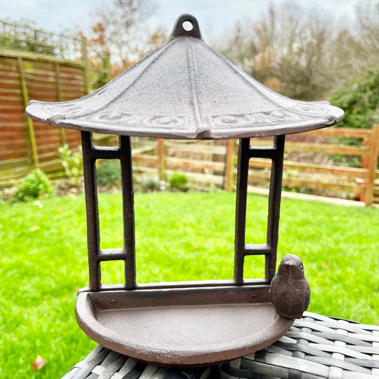 Cast Iron Pagoda Garden Bird Feeder 24cm