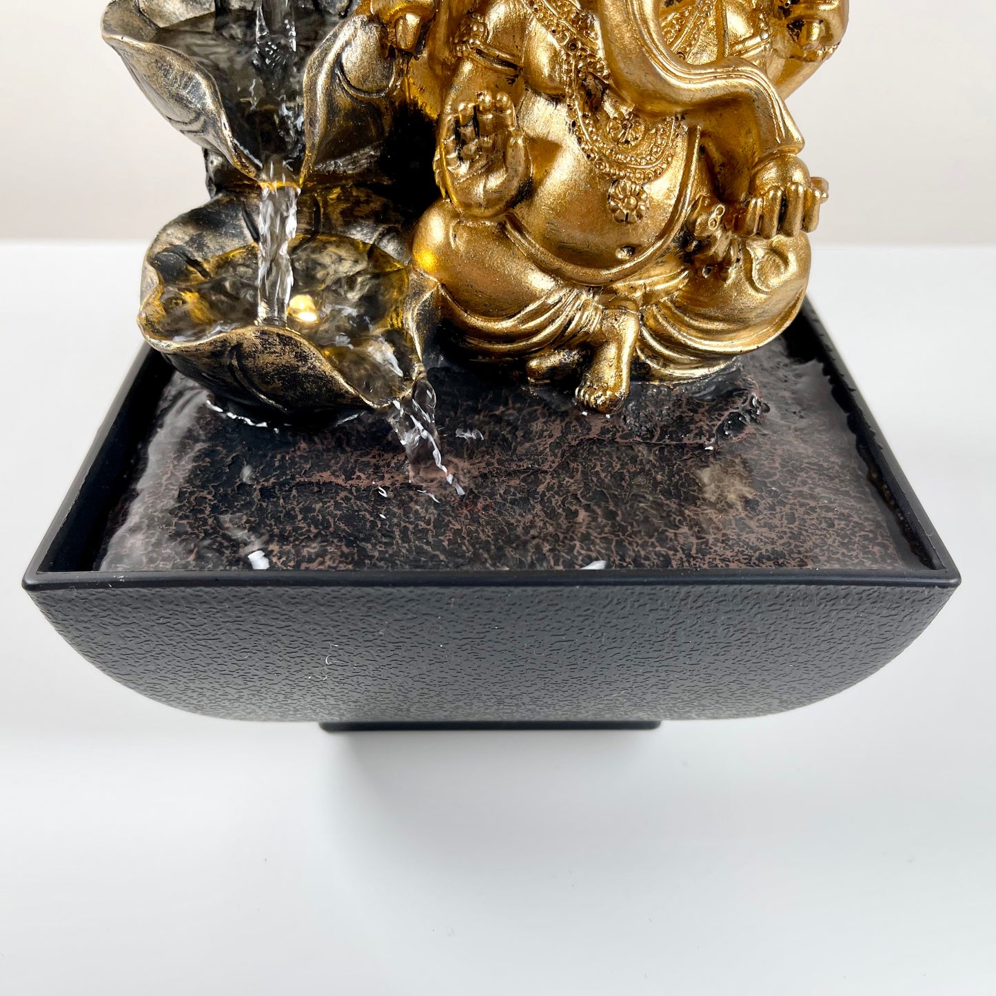 Gold Ganesh LED Indoor Water Fountain 18cm