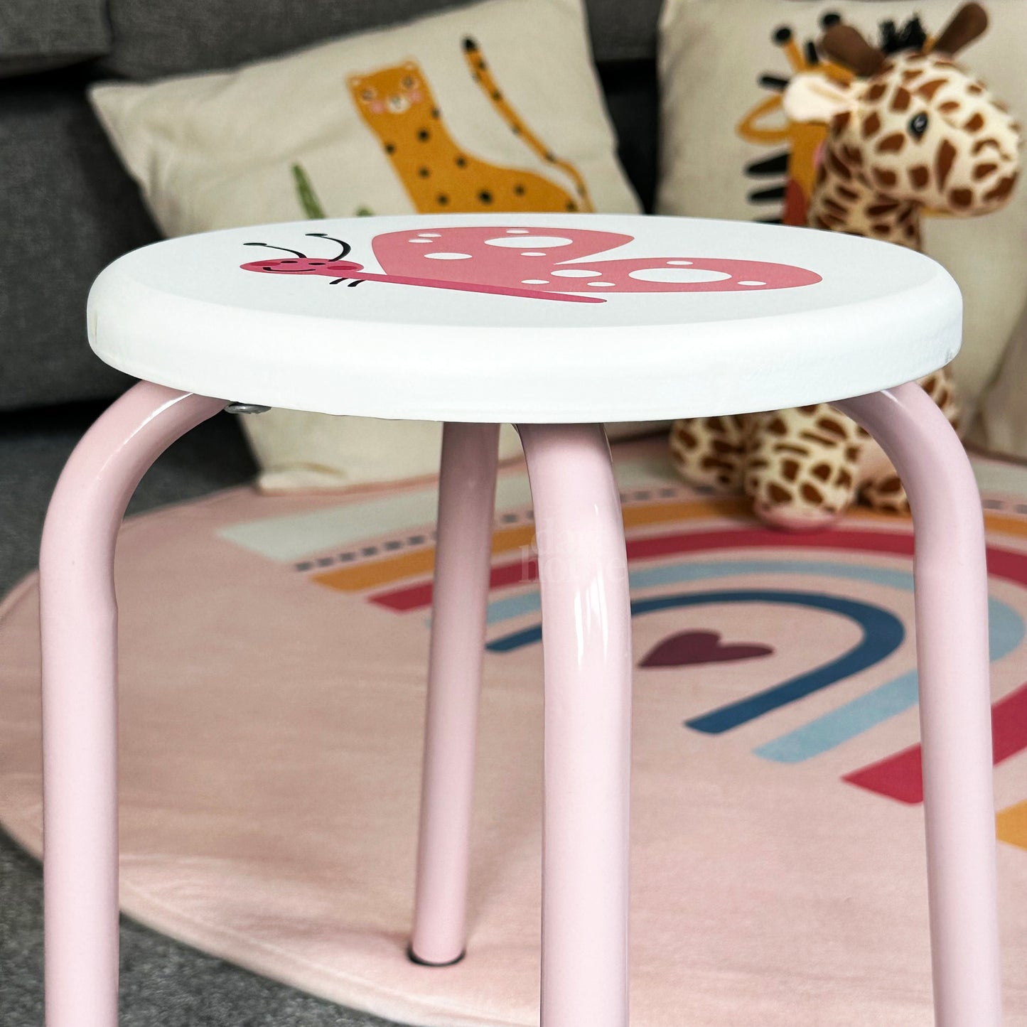 Pink Butterfly Childrens Stool