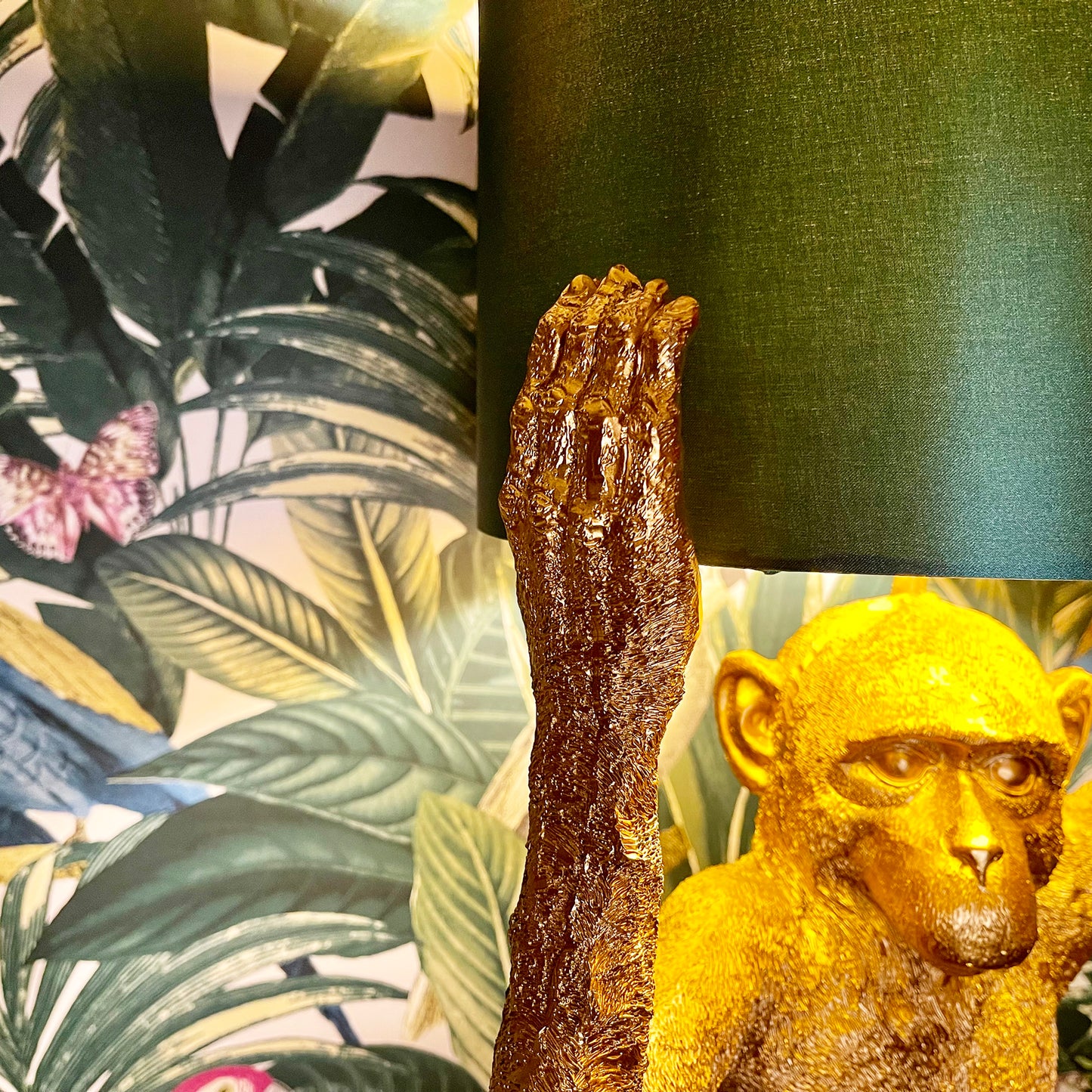 Große goldene Schimpansenlampe