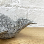 Silver Sparkle Swimming Penguin Sculpture