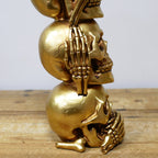 Gold Three Wise Skulls Totem Ornament
