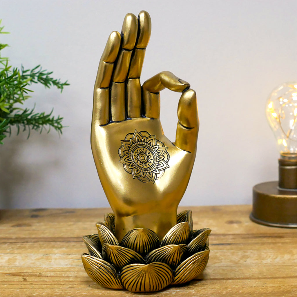 Gold OK Mandala Hand Ornament