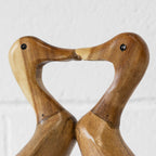 Wooden Kissing Ducks Ornament