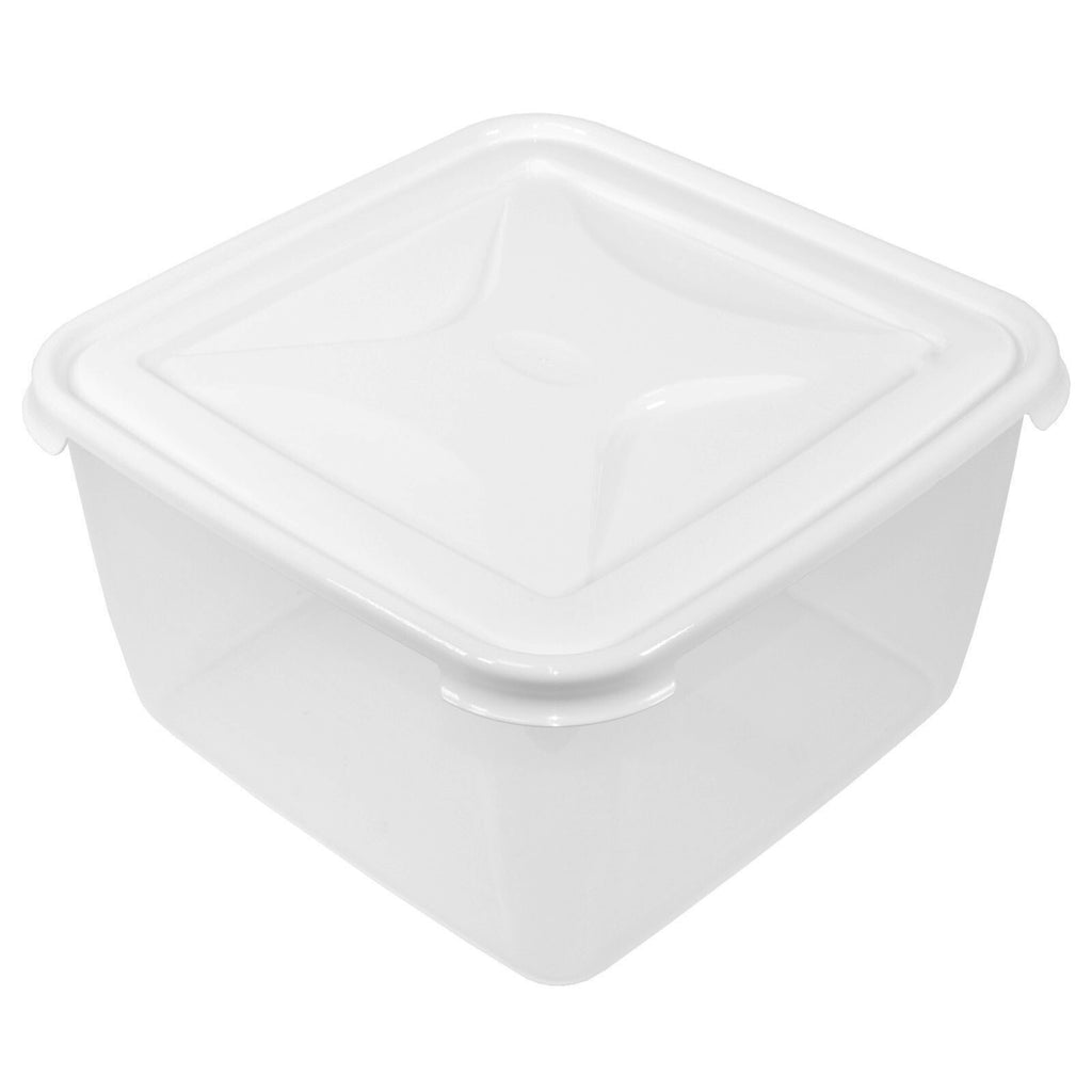 Set Of 2 White Lid 15 Litre Square Food Containers