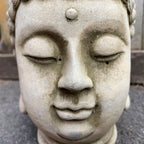 Stein-Thai-Buddha-Kopf-Gartenskulptur, 3 kg