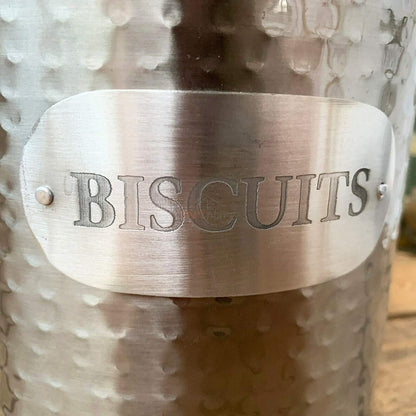 Grey Hammered Biscuit Tin