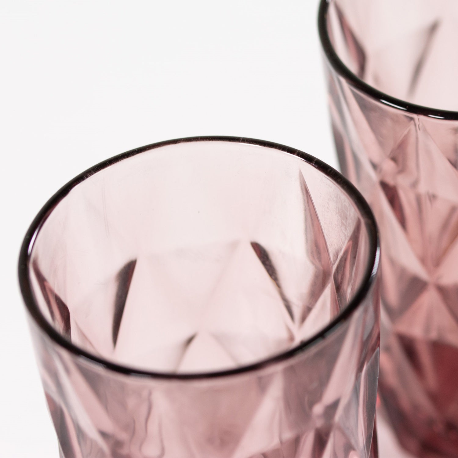 Set Of 2 Pink Gemstone Highball Tumblers
