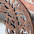 Bronze Metal Round Cat Silhouette Mirror