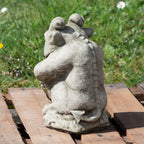 Heavy Stone Horned Gargoyle Statue