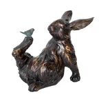 Bronze Rabbit And Bird Ornament