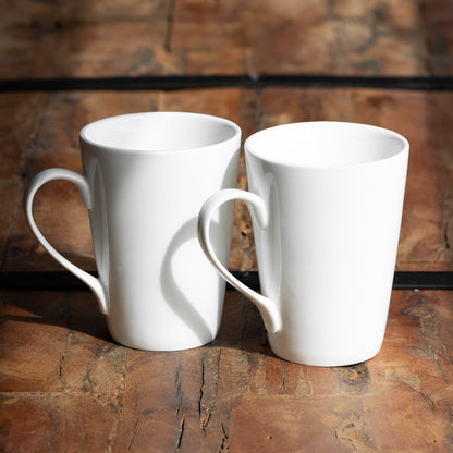 Glossy White Latte Mugs