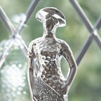 Set Of 2 Silver Sparkle Lady Ornaments