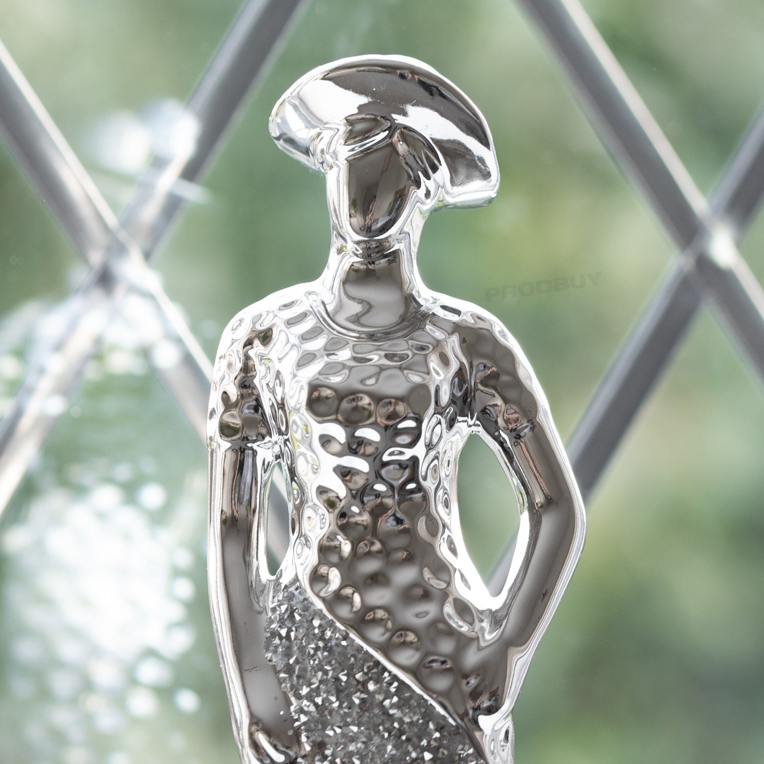 Silver Sparkle Lady Ornament - Hand On Hips
