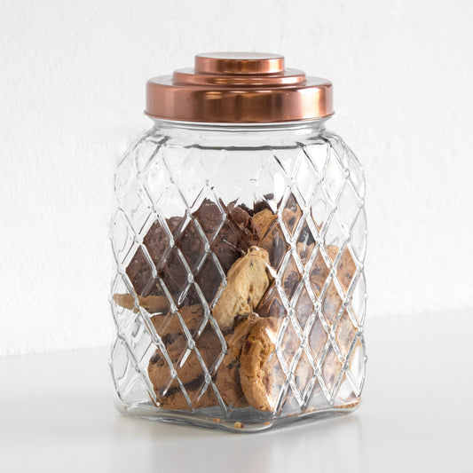 2.4 Litre Copper Lid Glass Storage Jar