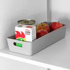 Set Of 4 Grey Plastic Long Rectangle Studio Baskets
